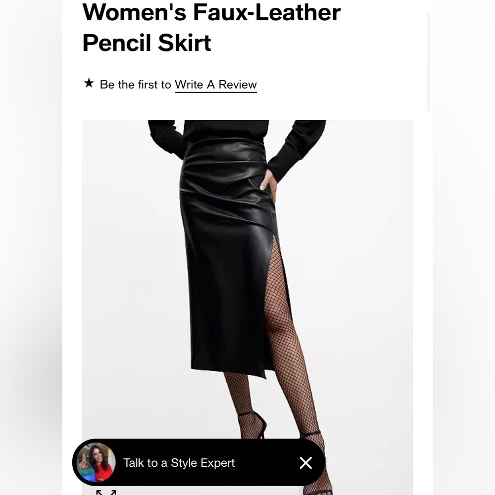 NWOT mango faux leather pencil skirt